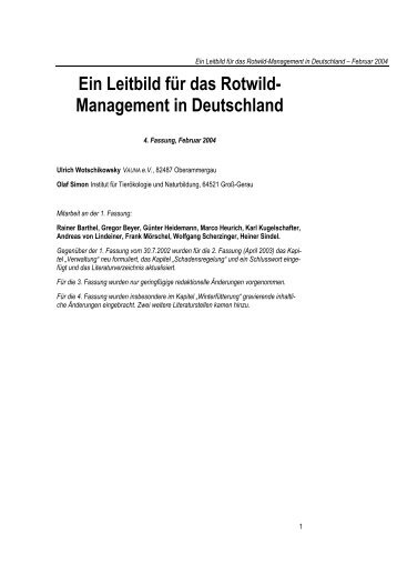 Ein Leitbild für das Rotwild- Management in Deutschland - Institut für ...
