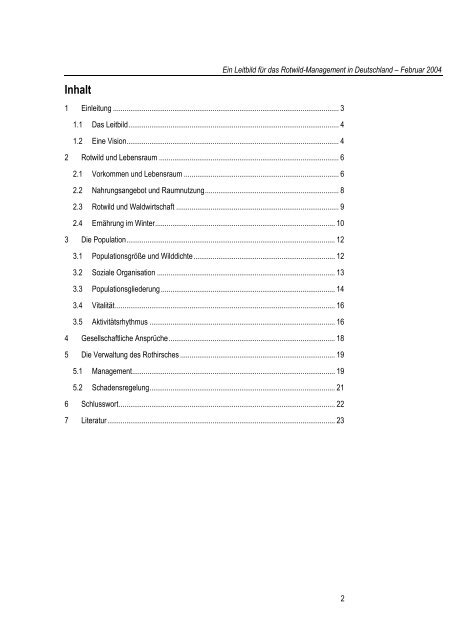 Ein Leitbild für das Rotwild- Management in Deutschland - Institut für ...