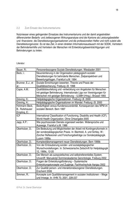 Konzept und Instrumentarium zur Erfassung und Beschreibung des