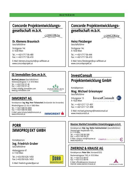Concorde Projektentwicklungs- gesellschaft m.b.H. ... - Wohnnet.at