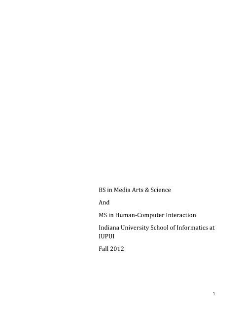 BS/MS in Human-Computer Interaction Proposal(PDF - IUPUI