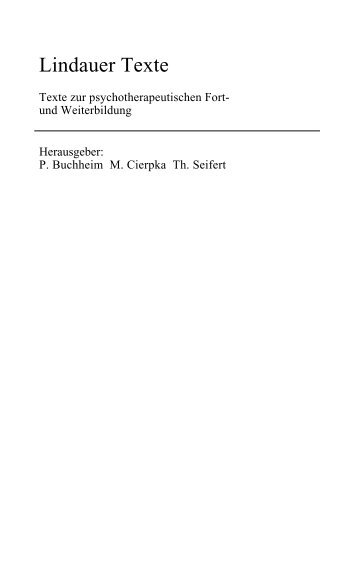 Lindauer Texte 1994 - Lindauer Psychotherapiewochen