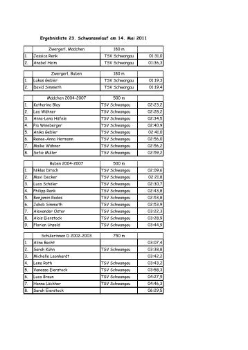 Ergebnisliste Schwanseelauf 2011 (pdf) - TSV Schwangau