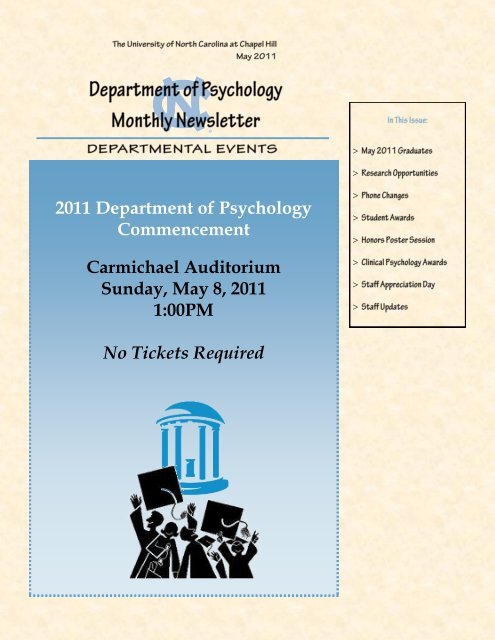 May 2011 - Psychology - University of North Carolina at Chapel Hill