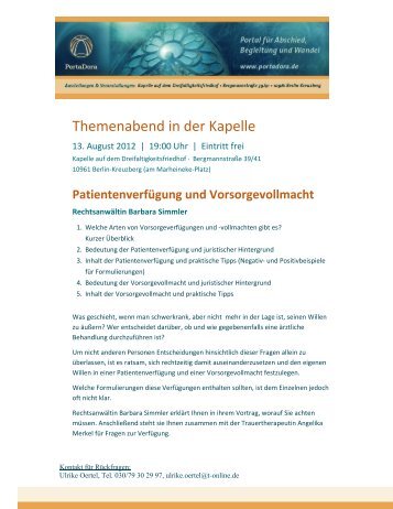 Patientenverfügung und Vorsorgevollmacht