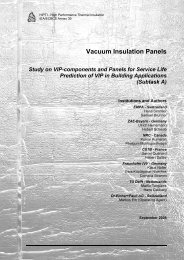 Vacuum Insulation Panels - Study on VIP-components and - ECBCS
