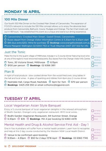 Program - Orange Food Week