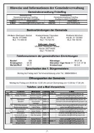 Hinweise und Informationen der Gemeindeverwaltung - Fridolfing