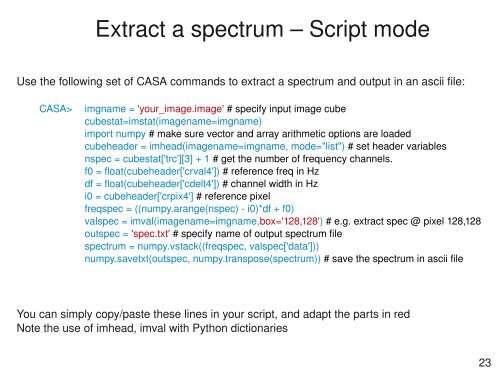 Image Analysis with CASA - ESO