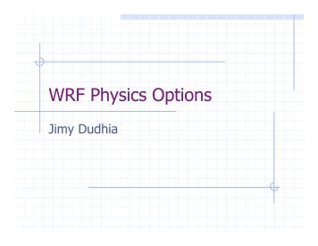 WRF Physics Dudhia - MMM