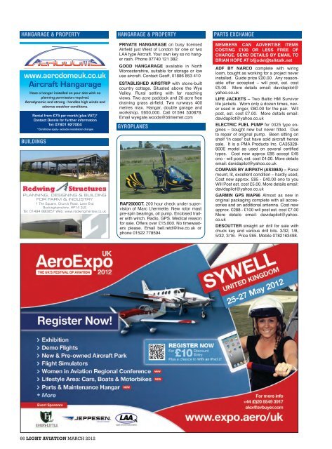 Classifieds - the Light Aircraft Association