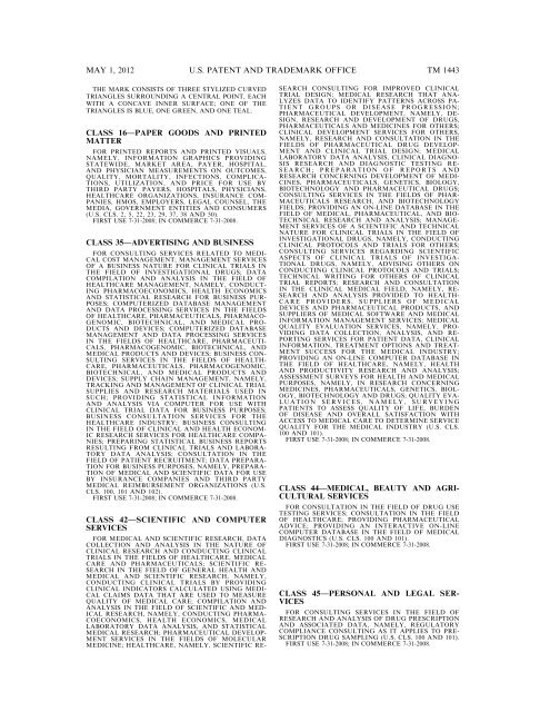 marks published for opposition - U.S. Patent and Trademark Office