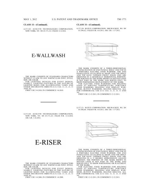 marks published for opposition - U.S. Patent and Trademark Office