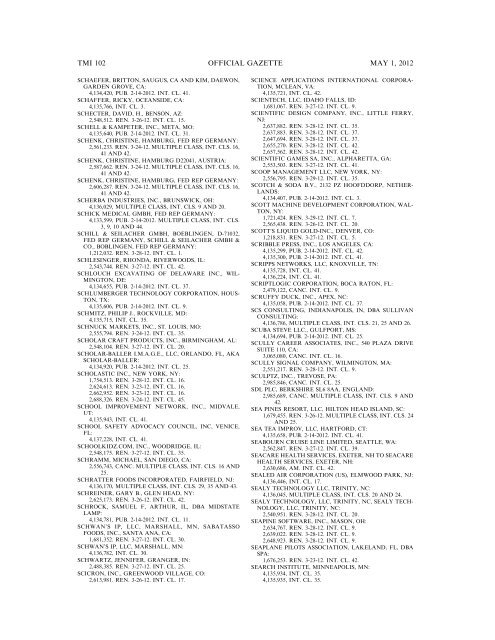 marks published for opposition - U.S. Patent and Trademark Office