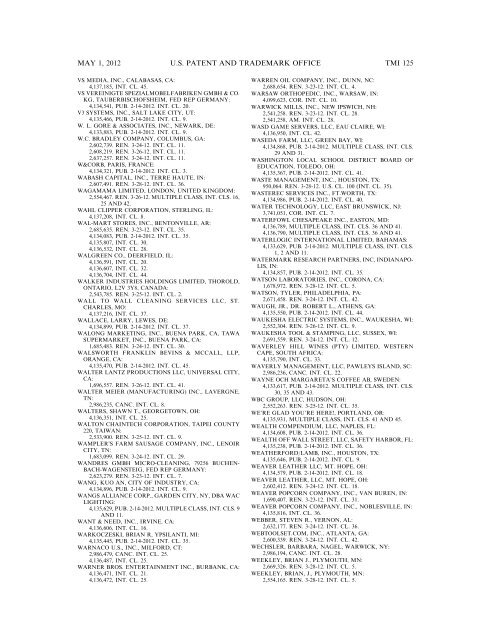 marks published for opposition - U.S. Patent and Trademark Office