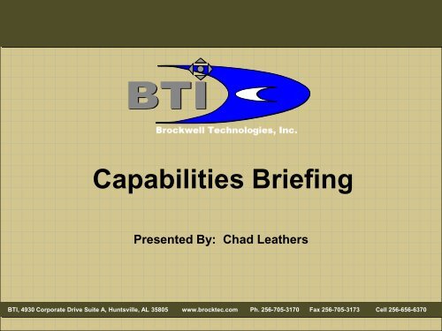 Capabilities Briefing - Brockwell Technologies