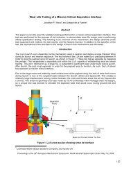 Wear Life Testing of a Mission Critical Separation Interface ... - esmats