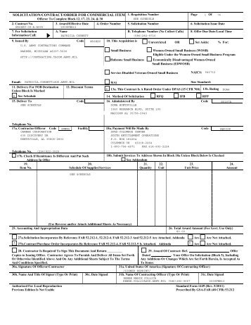 W56HZV-09-A-A905 - TACOM Procurement Network - U.S. Army