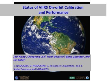 Status of NPP VIIRS On-orbit Calibration and - USGS