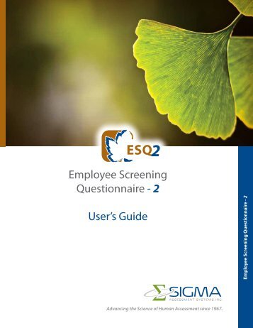 ESQ2 User's Guide - Sigma Assessment Systems, Inc.