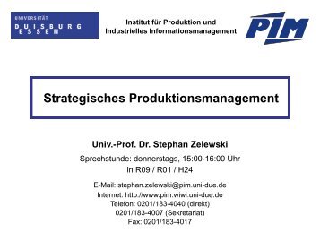 Zelewski / Akca – SPM Teil 4 - Institut für Produktion und ...