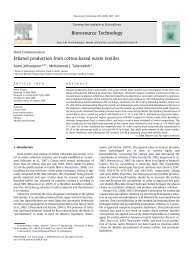 Ethanol production from cotton-based waste textiles - Waste Refinery