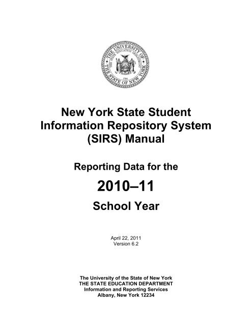 SIRS - p-12 - New York State Education Department