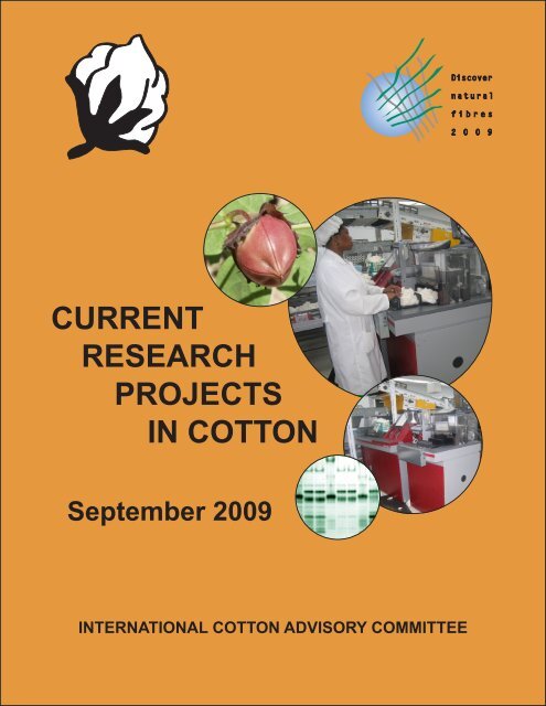 current research projects in cotton september 2009 - ICAC