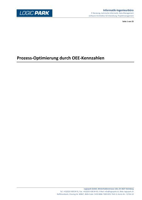 Prozess-Optimierung durch OEE-Kennzahlen