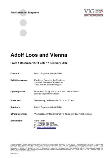 Adolf Loos and Vienna - VIG