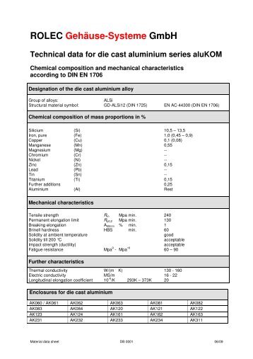 Aluminium alloy - ROLEC Gehäuse-Systeme GmbH