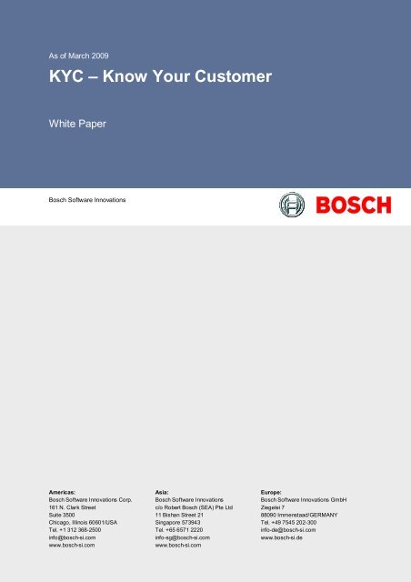 KYC-Know Your Customer - Bosch Software Innovations