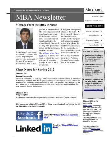 MBA Newsletter - University of Washington Tacoma
