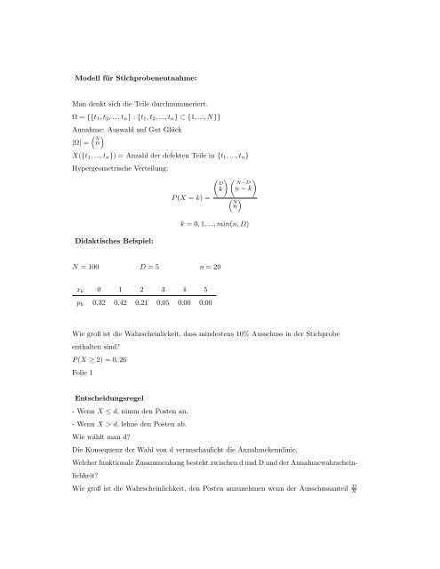 Vorlesungsskript - Mathematik und ihre Didaktik