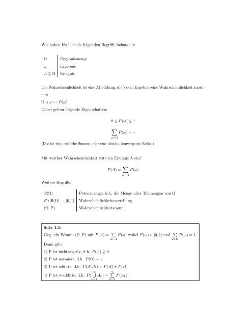 Vorlesungsskript - Mathematik und ihre Didaktik