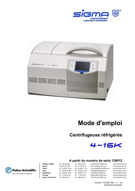 Centrifugeuses grande capacité réfrigérées 4 x 1000 ml