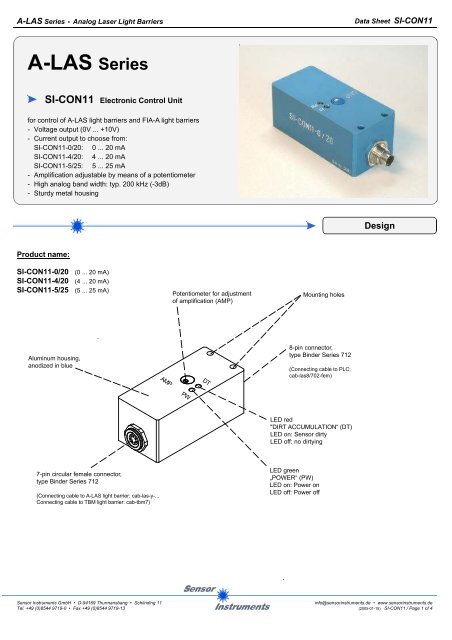 Download Data sheet (PDF) - Sensor Instruments