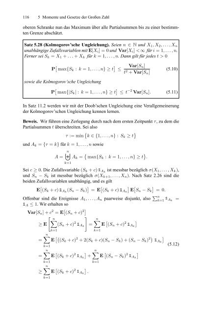 Klenke Wahrscheinlichkeitstheorie