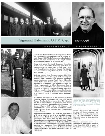 Sigmund Hafemann, O.F.M. Cap. 1927-1996 - Capuchin Franciscans