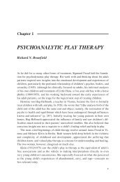 PSYCHOANALYTIC PLAY THERAPY - Abed Continuing Ed