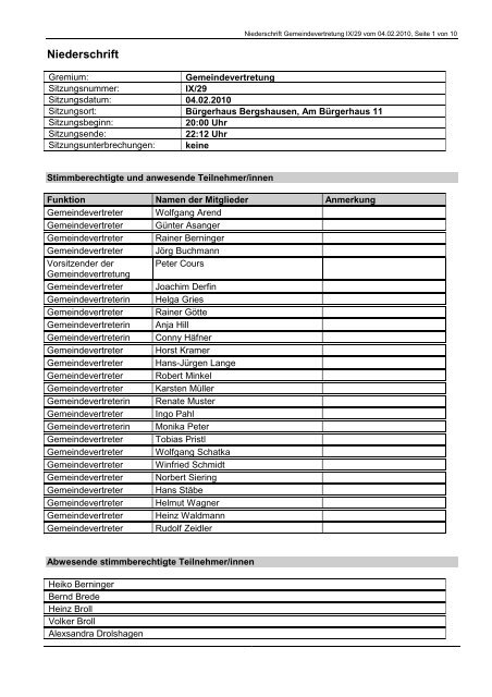 Niederschrift IX_29 Sitzung der Gemeindevertretung.rtf - Fuldabrück