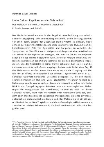 Matthias Bauer: Liebe Deinen Replikanten wie Dich selbst