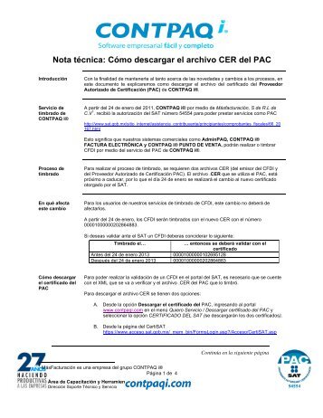 Descargar certificado del PAC