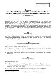 Satzung über die Erhebung einer Steuer auf ... - in Fulda