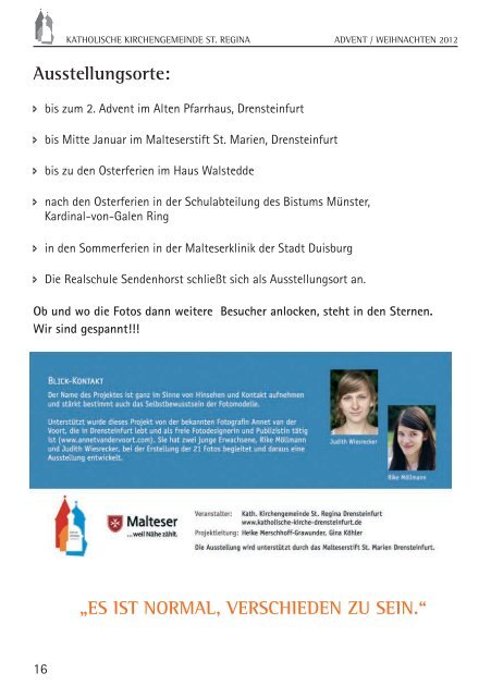 Pfarrbrief Advent 2012 - Katholische Kirche Drensteinfurt