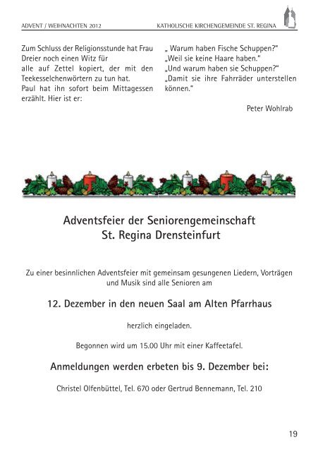 Pfarrbrief Advent 2012 - Katholische Kirche Drensteinfurt