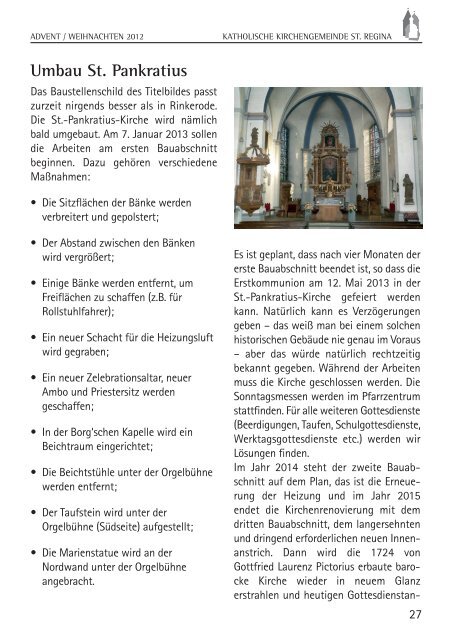 Pfarrbrief Advent 2012 - Katholische Kirche Drensteinfurt