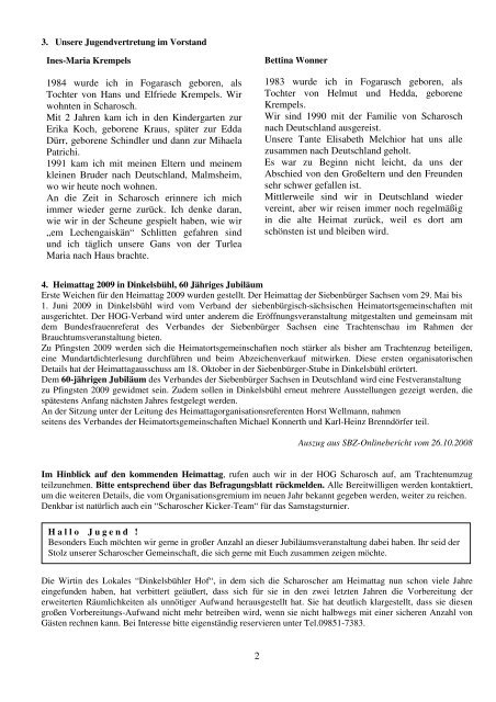Gemeinschaftsblatt 2008 hier einsehen oder ... - Siebenbuerger.de