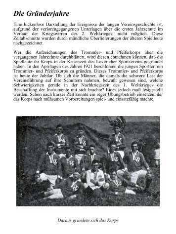 Die Gründerjahre - Trommler- und Pfeiferkorps Loverich-Floverich e.V.
