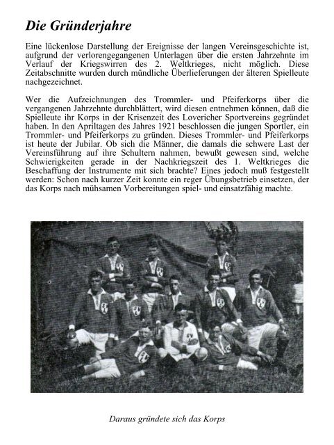 Die Gründerjahre - Trommler- und Pfeiferkorps Loverich-Floverich e.V.